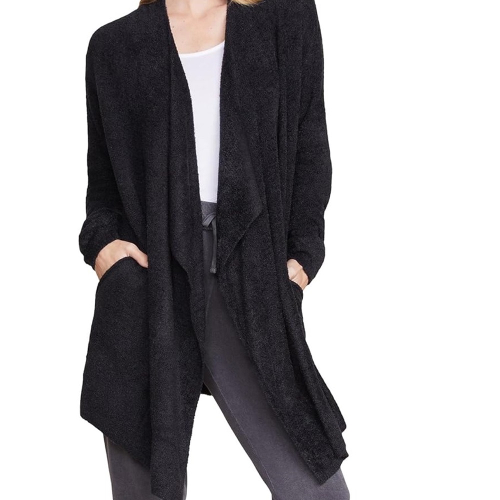 Women's Black Open Front Cardigan